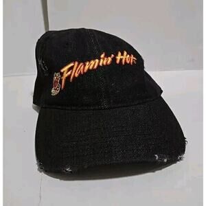 Cheetos Flamin' Hot Black Denim Adjustable Strap Hat Cap